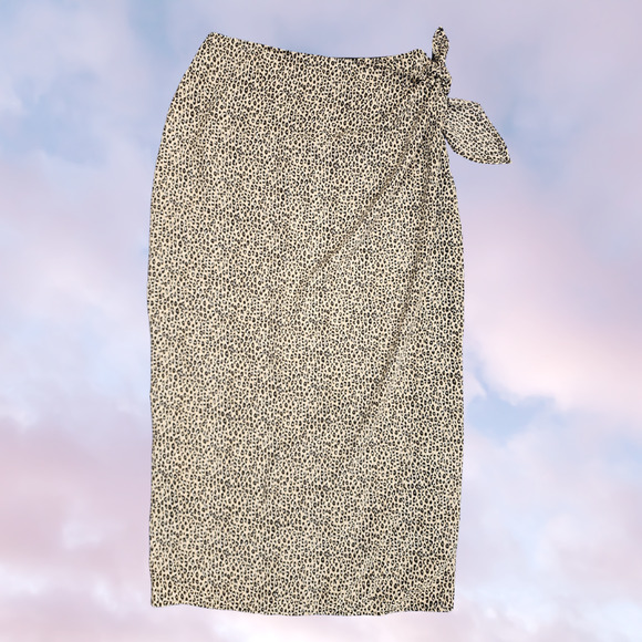Patricia Jones USA Dresses & Skirts - Vtg Patricia Jones USA Leopard Cheetah Print Long Maxi Wrap Tulip Skirt Sz 2P